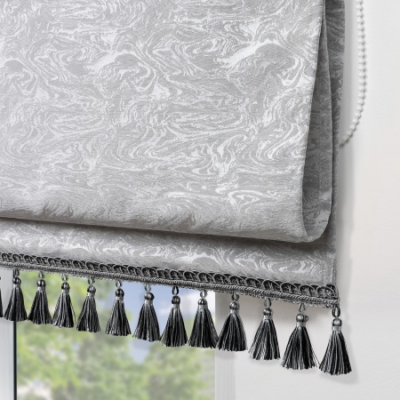 Римская штора с бахромой Сиеста, на цепочном механизме, цвет серый