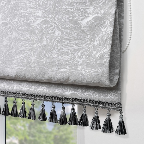 Римская штора с бахромой Сиеста, на цепочном механизме, цвет серый