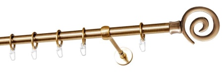 Карниз однорядный гладкий ∅16мм, латунь, 400 см, Флеско Карниз однорядный гладкий ∅16мм, латунь, 400 см, Флеско