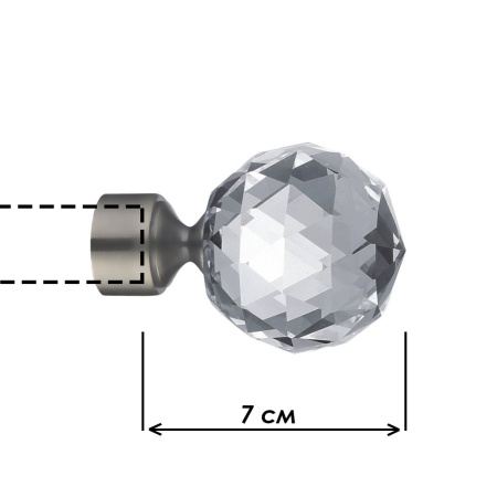 Наконечник "Шар кристальный", Матовый никель , Ø25мм