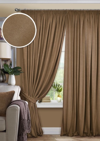 Комплект штор на тесьме "Pudra" 200х270 светло-коричневый