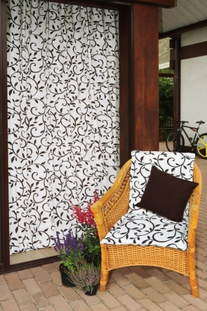 Штора на люверсах, "Bindweed" 276х270 коричневый