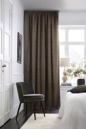 Штора на тесьме 160х260 см Ливит с подхватом цвет черно-бежевый