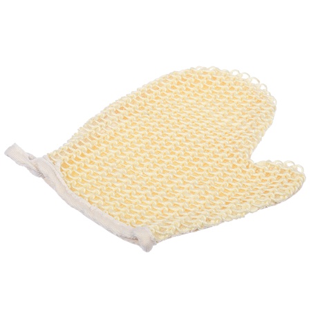 Мочалка из сизаля, варежка с хлопком, 18х20 см, hard, для бани и сауны "Банные штучки"