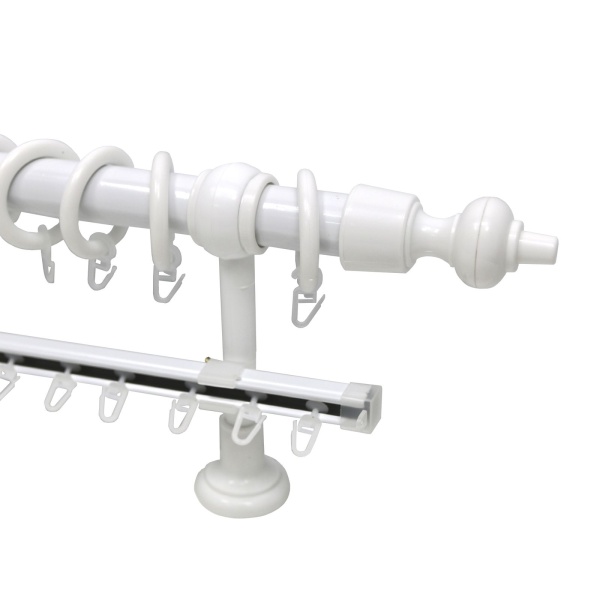 Карниз Эконом двухрядный (МЕТАЛЛ/ПЛАСТИК) белый Карниз Эконом двухрядный (МЕТАЛЛ/ПЛАСТИК) белый