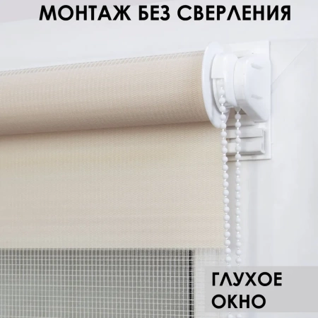 Рулонные шторы день ночь цвет молочный