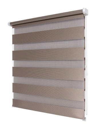 Рулонные шторы день ночь УЮТ Тиссура цвет ореховый