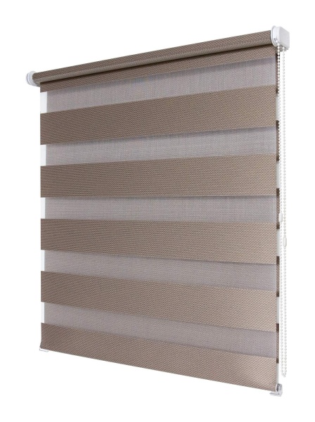 Рулонные шторы день ночь УЮТ Тиссура цвет ореховый