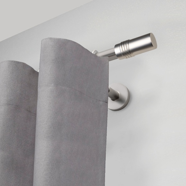 Карниз комплектный 1 ряд, металл, 16мм, матовый хром, Цилиндр"Дорический", 200см