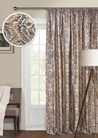 Штора на тесьме 200х270 см Salerno с подхватом цвет коричневый