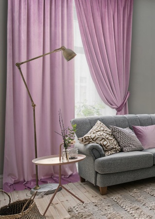 Комплект штор "Milfay" 2 шт 146х270, тюль 300х270 фиолетовый