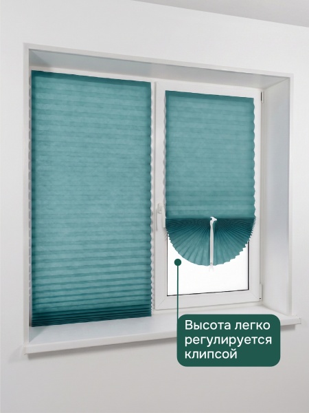 Плиссе самоклеящиеся тканевые, зеленый, 90х180 см