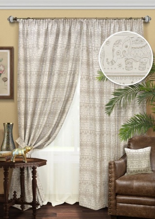 Комплект штор на тесьме "Delhi - S" 2 шторы 136х270, тюль 450х270
