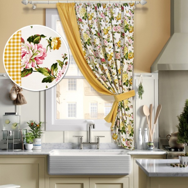 Штора на тесьме "Sun Luly" 175x175 желтый Штора на тесьме "Sun Luly" 175x175 желтый