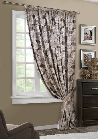 Штора на тесьме "Salute" 200х270 коричневый Штора на тесьме "Salute" 200х270 коричневый