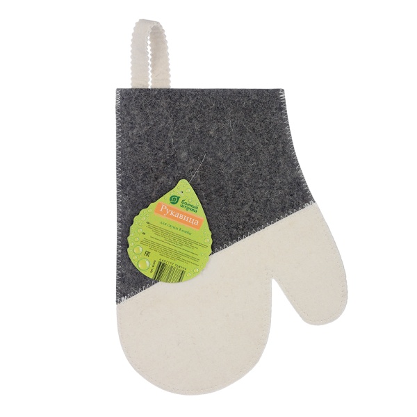 Рукавица для сауны Комби "Банные штучки", войлок, 100% шерсть