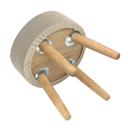  Пуф Классика круглый, цвет ваниль