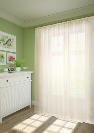 Тюль на тесьме 600х275 см Cresh - XL цвет кремово-белый