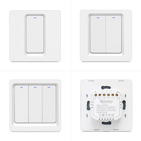 Умный выключатель ROXIMO, двухкнопочный, SWBTN01-2