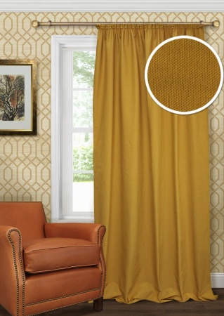 Портьера для спальни Hosta 140х280 цвет горчичный