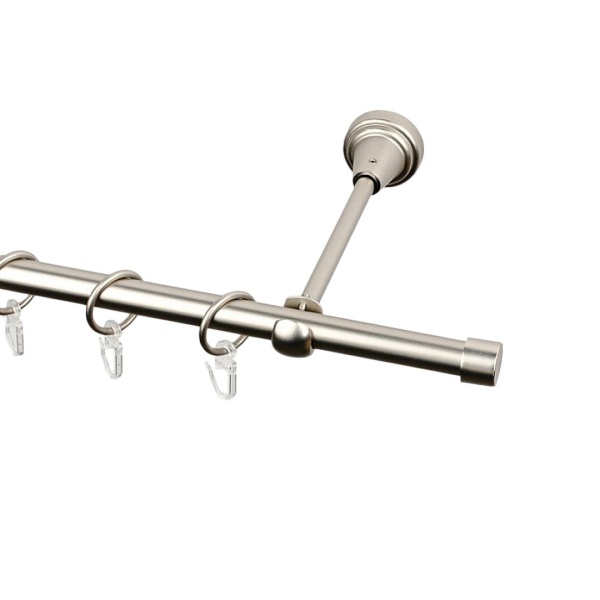 Однорядный металлический карниз, Матовый никель, Ø16мм, 400см