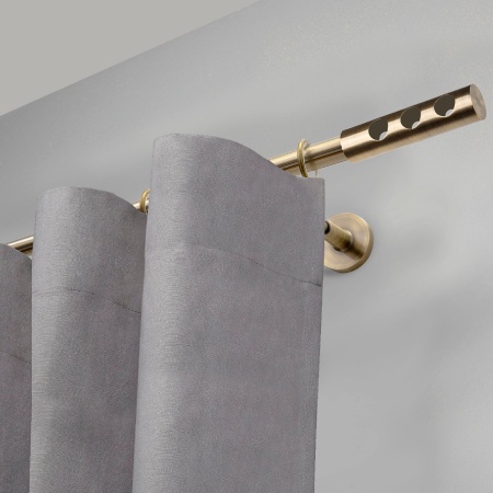 Карниз комплектный 1 ряд, металл, 16мм, латунь, Цилиндр "Флейта", 350см