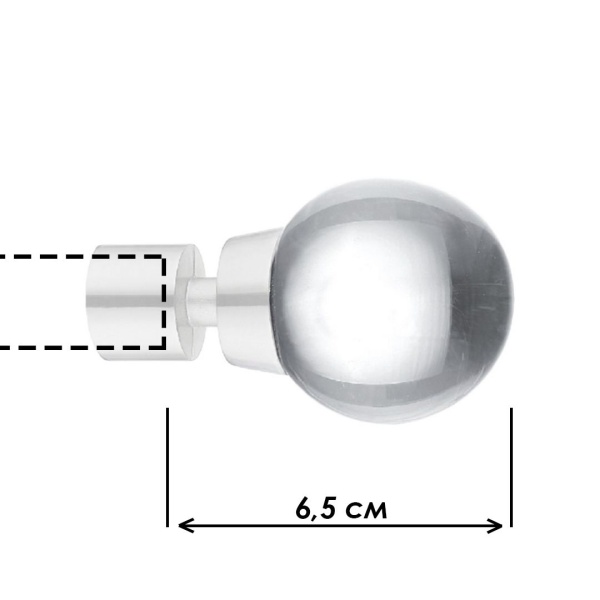 Наконечник "Шар в оправе", Жемчуг , Ø16мм