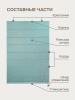 Римская штора Шанталь блеск на веревочном механизме бирюзовый