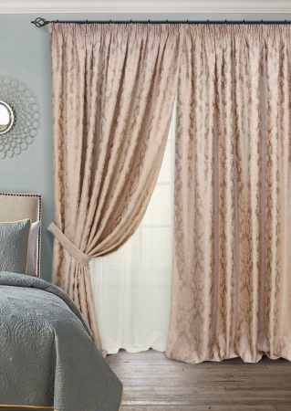 Комплект штор на тесьме "Afina" 2 шторы 200х270, тюль 450х270 беж