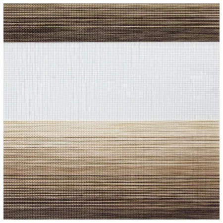 Рулонные шторы день ночь УЮТ Ливерпуль цвет бежево-коричневый