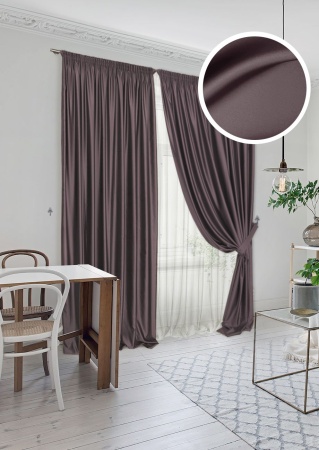 Комплект штор "Lindor-SH" 2 шторы 220х270, тюль 450х270 коричневый