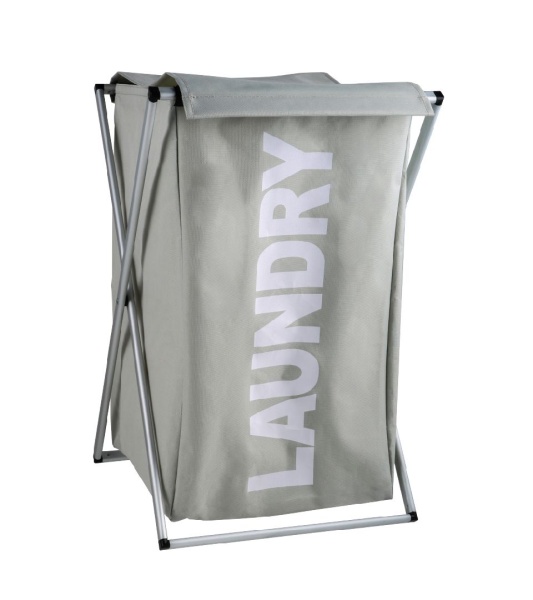 Корзина для белья складная FX-1023, серая, 80л