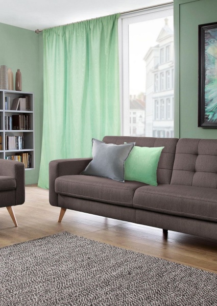 Штора на тесьме "Моире Moire" 146х270 зеленый