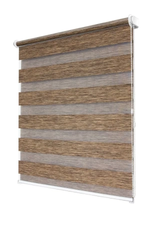 Рулонные шторы день ночь Канзас цвет каштановый