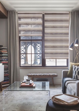 Рулонные шторы день ночь УЮТ Ливерпуль цвет бежево-коричневый