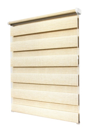 Рулонные шторы день ночь УЮТ Люрекс цвет ваниль