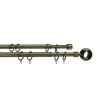 Карниз телескопический двухрядный, металл, Наконечник Кольцо, Золото антик, 160-320см