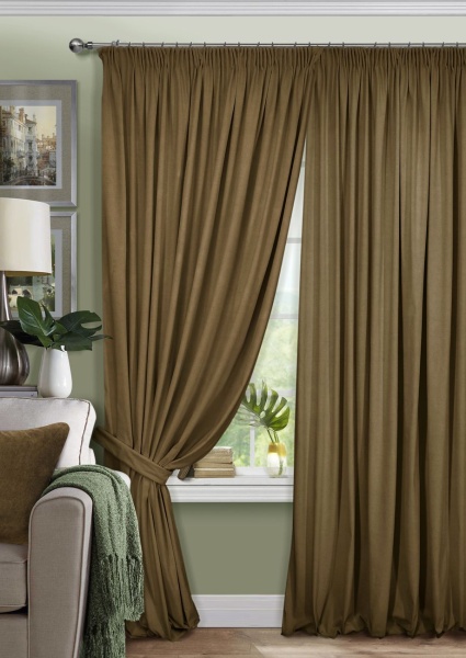 Комплект штор на тесьме "Pudra" 200х270 коричневый