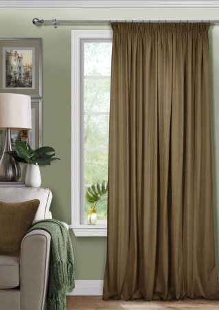 Штора на тесьме 200х270 Pudra с подхватом цвет бледно-коричневый