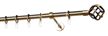 Карниз однорядный гладкий ∅16мм, бронза, 400 см, Глобо Карниз однорядный гладкий ∅16мм, бронза, 400 см, Глобо