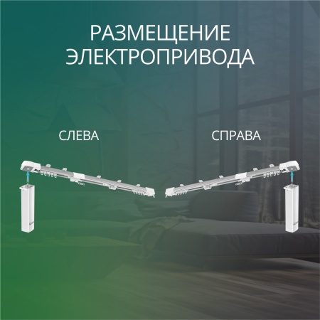 Умный телескопический электрокарниз 180-310см Wi-Fi Roximo