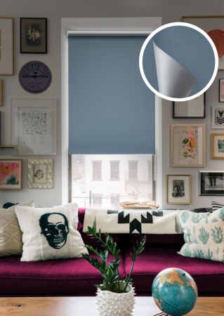 Рулонные шторы Блэкаут, отражающие, серый