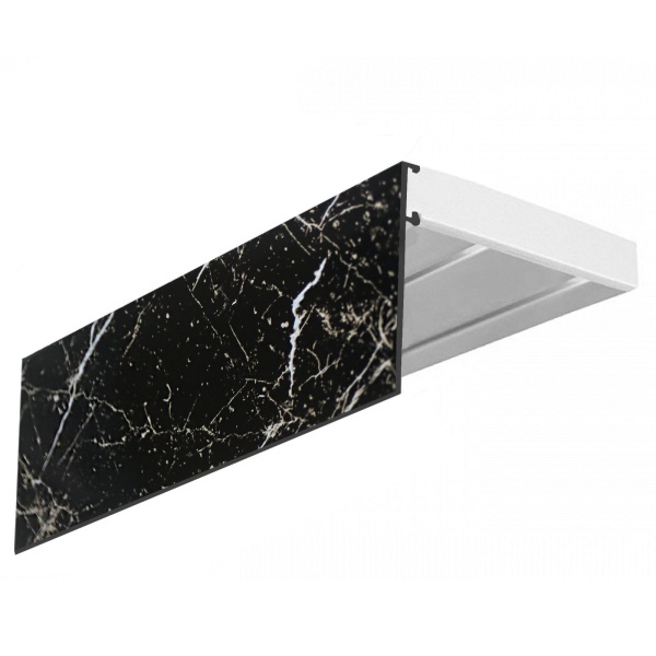 Карниз Эконом+ в сборе 2-х рядный, "Черный мрамор", 7см