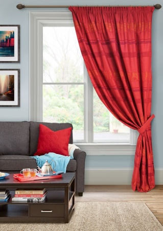Штора на тесьме "Альборг Alborg" 146х270 красный