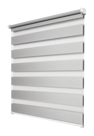 Рулонные шторы день ночь УЮТ Сальса цвет серый