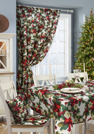 Штора на тесьме "Рождество" 136х175