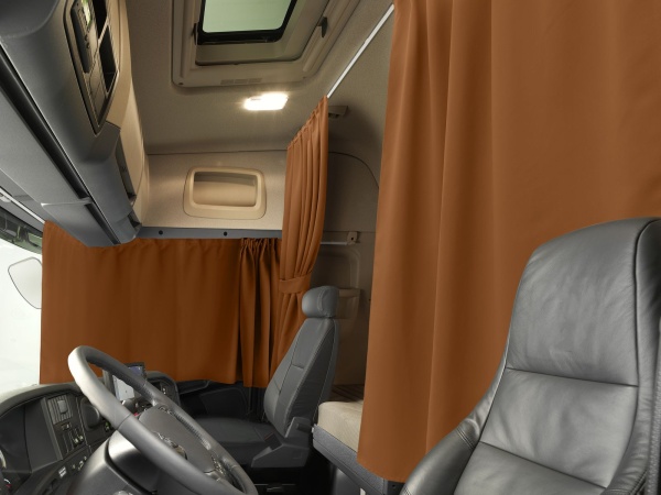 Комплект автоштор и карнизов Блэкаут - авто XLK 480х100/240х160 (цвет: Рыже-коричневый)