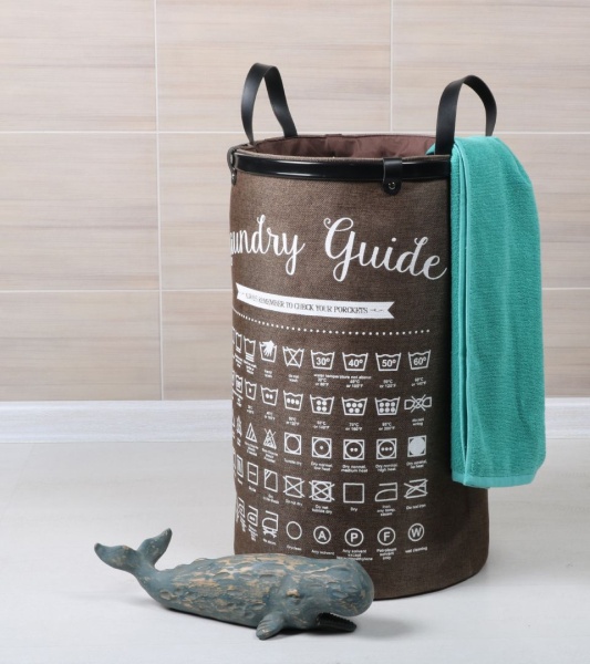 Корзина для белья с ручками FX-1034, коричневая, 80л