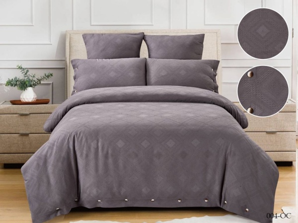 Постельное белье Евро Cleo Organic Cotton цвет серо-бордовый