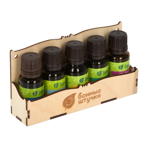 Набор эф. масел "Легкое дыхание" (пихта+можжевельник+ель+шалфей+эвкалипт) 5 масел по 15 мл "Банные штучки"